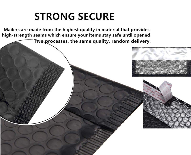 Yzjcafriz Bubble Mailers 3.5X5.9 Inch 50 Pack Small Padded Envelopes Poly Thicken Padded Self Seal Envelopes Bags(Black) - Image 3